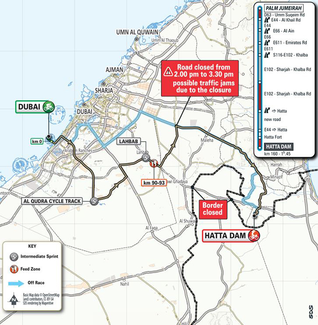 UAE Tour stage 4 map